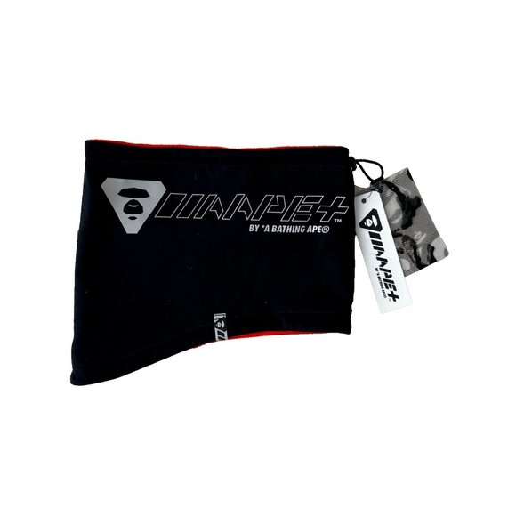 AAPE by a Bathing Ape Fleece Neck Warmer Scarf Black / Orange - Picture 1 of 2